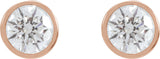 14K Gold Lab-Grown Diamond Round Bezel-Set Cocktail-Style Stud Earrings - Rose Gold - view 6