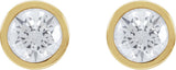 14K Gold Lab-Grown Diamond Round Bezel-Set Cocktail-Style Stud Earrings - Yellow Gold - view 6