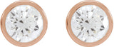14K Gold Lab-Grown Diamond Round Bezel-Set Cocktail-Style Stud Earrings - Rose Gold - view 6