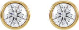 14K Gold Lab-Grown Diamond Round Bezel-Set Cocktail-Style Stud Earrings - Yellow Gold - view 6
