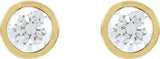 14K Gold Lab-Grown Diamond Round Bezel-Set Cocktail-Style Stud Earrings - Yellow Gold - view 6