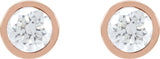 14K Gold Lab-Grown Diamond Round Bezel-Set Cocktail-Style Stud Earrings - Rose Gold - view 6