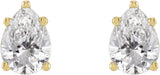 14K Gold Lab-Grown Diamond Pear 5-Prong Stud Earrings - Yellow Gold - view 6