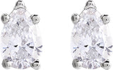 14K Gold Lab-Grown Diamond Pear 5-Prong Stud Earrings - White Gold - view 6