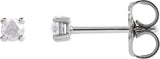 Platinum Natural Diamond Round 4-Prong Rose-Cut Stud Earrings - view 3