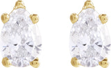 14K Gold Lab-Grown Diamond Pear 5-Prong Stud Earrings - Yellow Gold - view 6