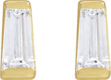14K Gold Natural Diamond Tapered Baguette Channel-Set Stud Earrings - Yellow Gold - view 6