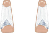 14K Gold Natural Diamond Tapered Baguette Channel-Set Stud Earrings - Rose Gold - view 6