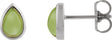 Platinum Pear Natural Peridot Cabochon Earrings
