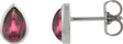 Platinum Pear Natural Rhodolite Garnet Cabochon Earrings