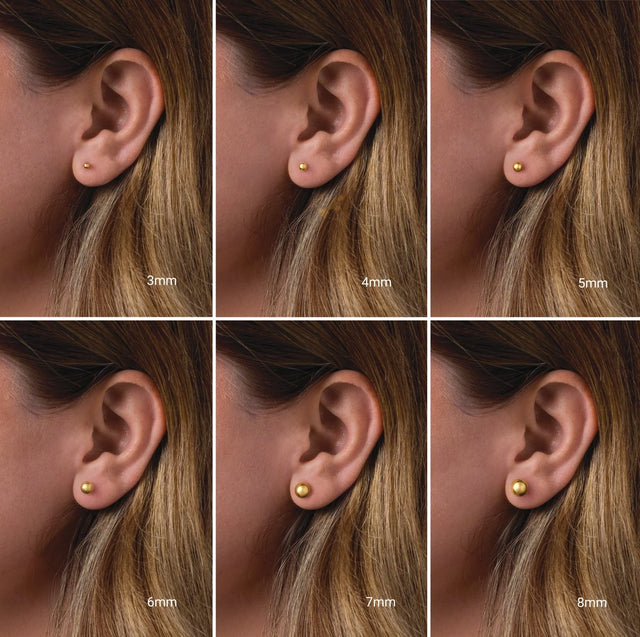 14K Gold Ball Earrings II - Rose Gold - view 3