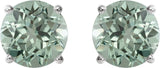 Platinum Lab-Grown Green Sapphire Round 4-Prong Lightweight Stud Earrings – 8mm Stones - view 26