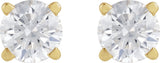 14K Gold Lab-Grown Diamond Round 4-Prong Lightweight Stud Earrings - Yellow Gold - view 10