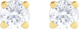 14K Gold Lab-Grown Diamond Round 4-Prong Lightweight Stud Earrings - Yellow Gold - view 6