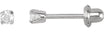 14K Gold Round White Cubic Zirconia Piercing Piercing Stud Earrings - White Gold