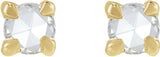 14K Gold Natural Diamond Round Rose-Cut 4-Prong Claw Stud Earrings - Yellow Gold - view 8