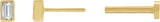 14K Gold Natural Diamond Straight Baguette Bezel-Set Stud Earrings – 2.5x1.5mm - Yellow Gold - view 9