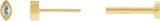 14K Gold Natural Diamond Marquise Bezel-Set Stud Earrings – 3.5x1.75mm - Yellow Gold - view 6