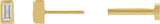 14K Gold Natural Diamond Straight Baguette Bezel-Set Stud Earrings – 2.5x1.5mm - Yellow Gold - view 9