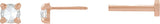 14K Gold Natural Diamond Round Rose-Cut 4-Prong Claw Stud Earrings - Rose Gold - view 9