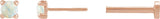 14K Gold Natural White Opal Round Rose-Cut 4-Prong Claw Stud Earrings - Rose Gold - view 9