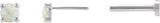 14K Gold Natural White Opal Round Rose-Cut 4-Prong Claw Stud Earrings - White Gold - view 9