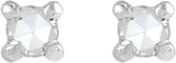 14K Gold Natural Diamond Round Rose-Cut 4-Prong Claw Stud Earrings - White Gold - view 8