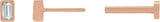 14K Gold Natural Diamond Straight Baguette Bezel-Set Stud Earrings – 2.5x1.5mm - Rose Gold - view 9
