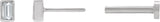 14K Gold Lab-Grown Diamond Straight Baguette Bezel-Set Stud Earrings – 3x1.5mm - White Gold - view 9