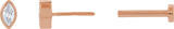 14K Gold Natural Diamond Marquise Bezel-Set Stud Earrings – 3.5x1.75mm - Rose Gold - view 6