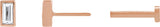 14K Gold Natural Diamond Straight Baguette Bezel-Set Stud Earrings – 2.5x1.5mm - Rose Gold - view 9