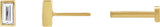 14K Gold Natural Diamond Straight Baguette Bezel-Set Stud Earrings – 2.5x1.5mm - Yellow Gold - view 9