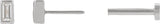 14K Gold Natural Diamond Straight Baguette Bezel-Set Stud Earrings – 2.5x1.5mm - White Gold - view 9