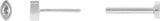 14K Gold Natural Diamond Marquise Bezel-Set Stud Earrings – 3.5x1.75mm - White Gold - view 6