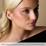 Platinum Natural Diamond Round 6-Prong Stud Earrings – 3-6.3mm Stones - view 9