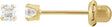 14K Gold Round White Cubic Zirconia Piercing Piercing Stud Earrings – 3mm Stones