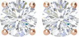 14K Gold Lab-Grown Diamond Round 4-Prong Lightweight Stud Earrings – 4 CTW - Rose Gold - view 26