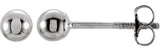 14K Gold Ball Earrings - White Gold