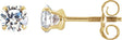 14K Gold White Cubic Zirconia Round 4-Prong Youth Stud Earrings – 4mm Stones