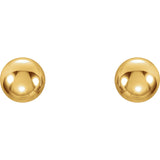 14K Gold Youth Ball Stud Earrings - view 2