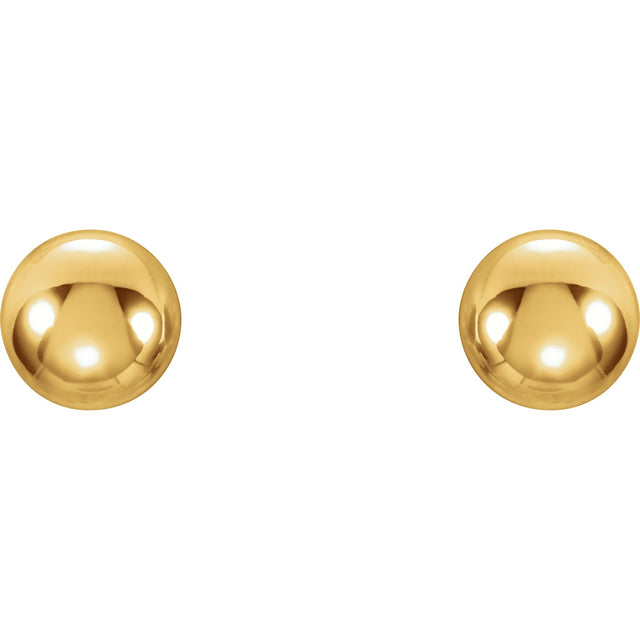 14K Gold Youth Ball Stud Earrings - view 2