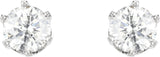 14K Gold Natural Diamond Round 6-Prong Stud Earrings II - White Gold - view 4