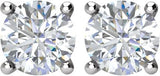 14K Gold Natural Diamond Round 4-Prong Stud Earrings – 3.9-5.75mm Stones - White Gold - view 4