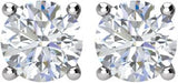 14K Gold Natural Diamond Round 4-Prong Stud Earrings – 3.9-5.75mm Stones - White Gold - view 4