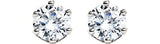 14K Gold Natural Diamond Round 6-Prong Stud Earrings – 3-6.3mm Stones - White Gold - view 3