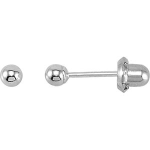 14K Gold Ball Stud Piercing Piercing Stud Earrings - White Gold