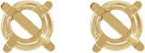 14K Gold Natural Aquamarine Round 4-Prong Lightweight Stud Earrings - Yellow Gold - view 10