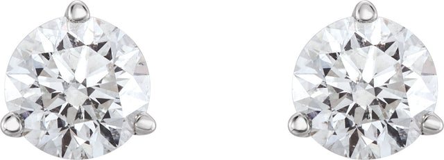 Platinum Natural Diamond Round 3-Prong Cocktail-Style Stud Earrings – 3-6.3mm Stones - view 4