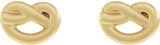 14K Gold Knot Earrings - Yellow Gold - view 2