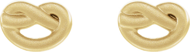 14K Gold Knot Earrings - Yellow Gold - view 2